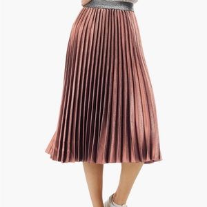 Chartou - Metallic Pleated Skirt
